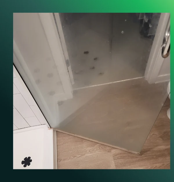 Shower glass cleaning before cleaning