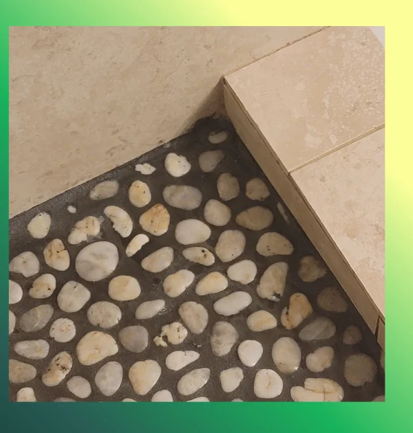 Shower floor detail after cleaning